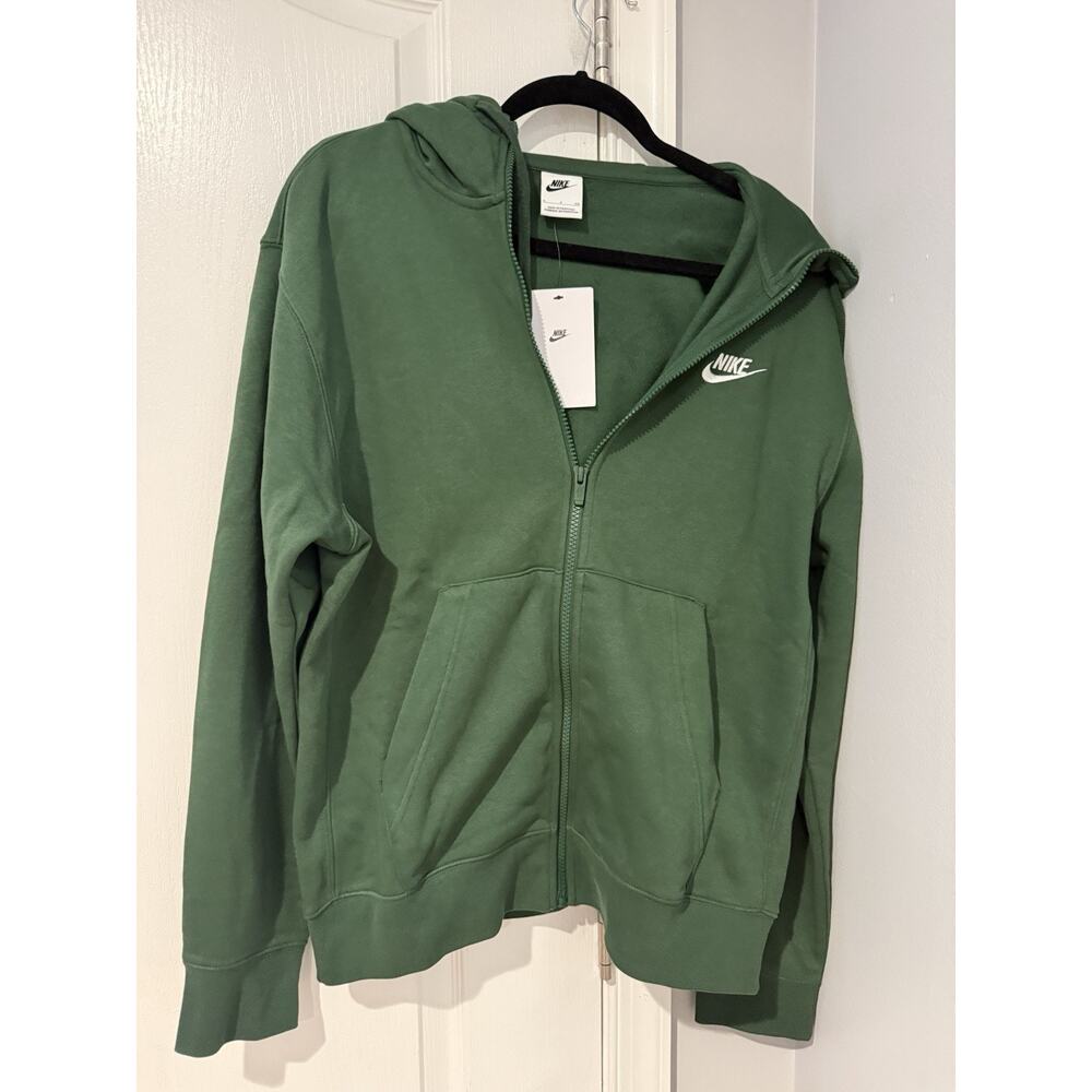 NWT Nike Sportswear Club Fleece Fir/Fir/White BV2645-323 Men's Zip Hoodie Size S